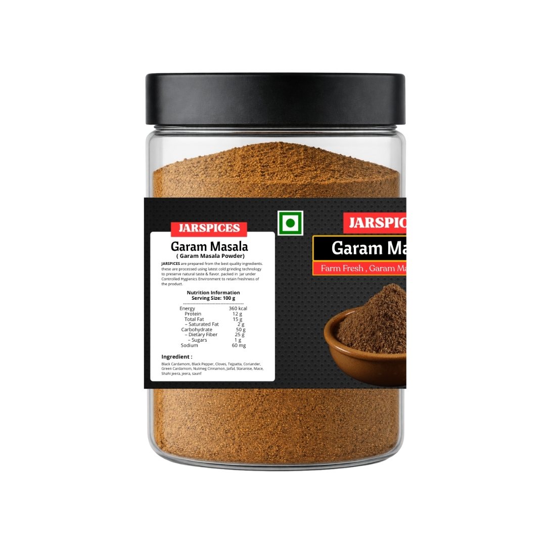 JarSpices Garam Masala Powder side view packaging